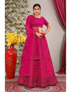 Rani Latest Net Lehenga Choli Set Wedding - Gajiwala