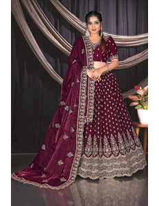 Wine Designer Fendy Lehenga Choli For Partys - Gajiwala