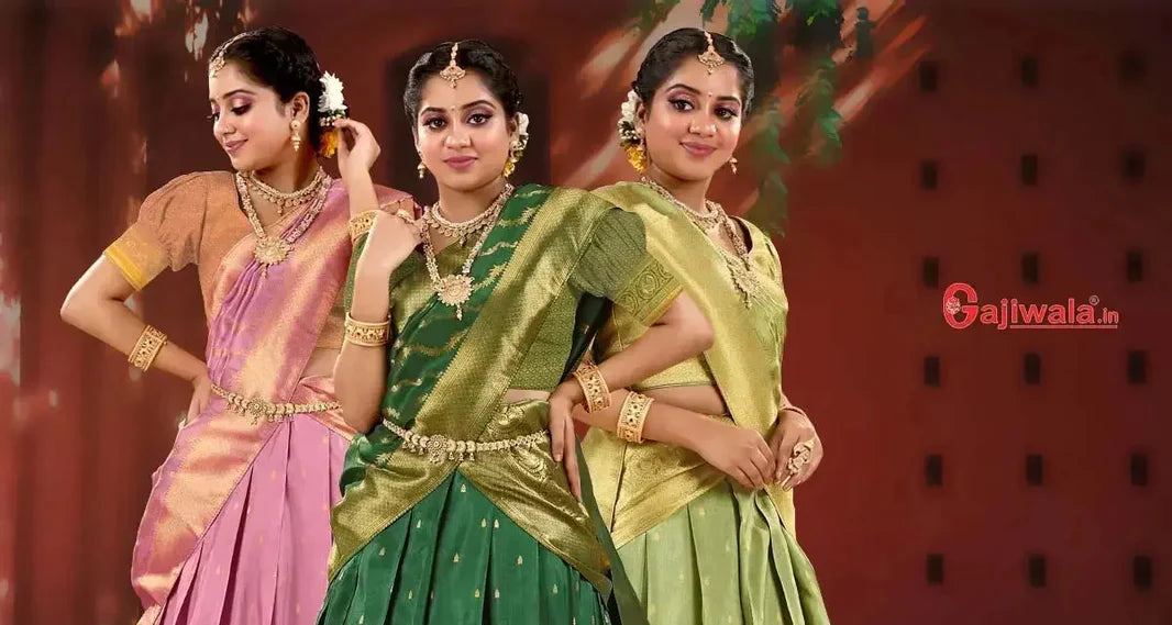 Bahubali-Inspired Silk Half Saree for Your Ethnic Closet