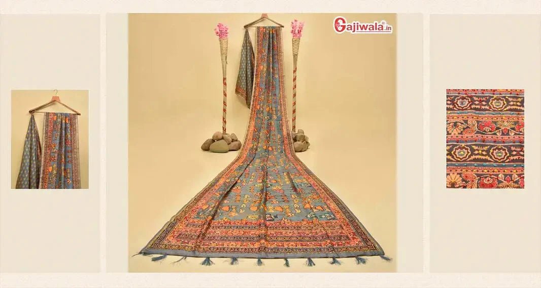 Silk Saree with Bangalore Kantha Stitch - Gajiwala