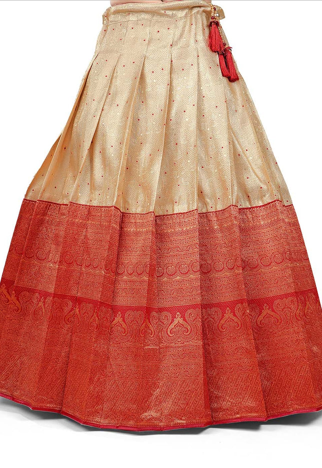 Chiku Kanjivaram Silk Lehenga
