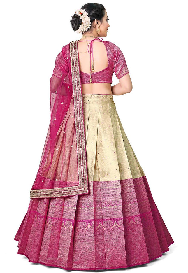 Chiku Kanjivaram Silk Lehenga