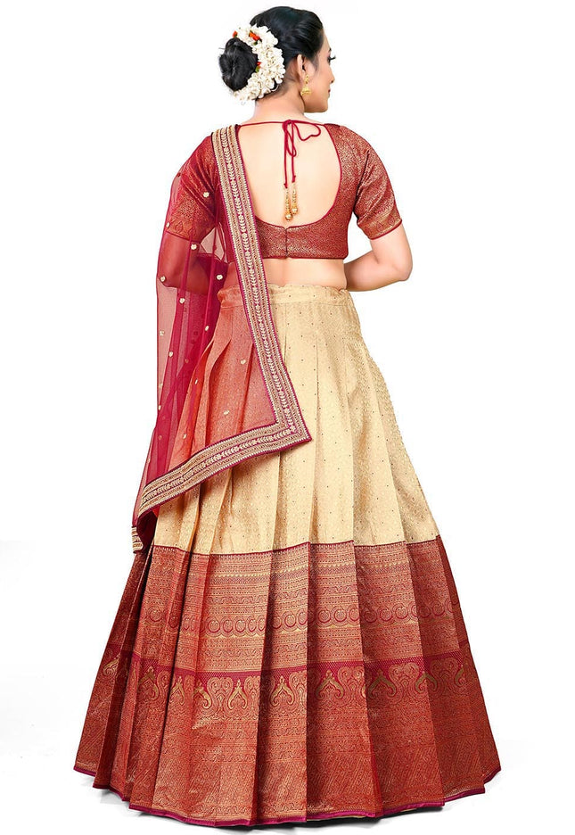 Chiku Kanjivaram Silk Lehenga
