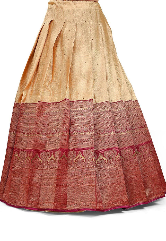 Chiku Kanjivaram Silk Lehenga