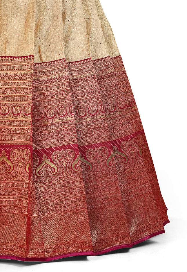 Chiku Kanjivaram Silk Lehenga