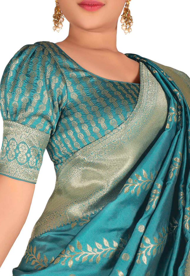 Firozi Banarasi Silk Lehenga