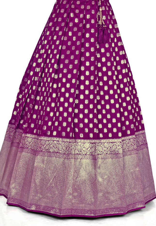 Purple Banarasi Silk Lehenga