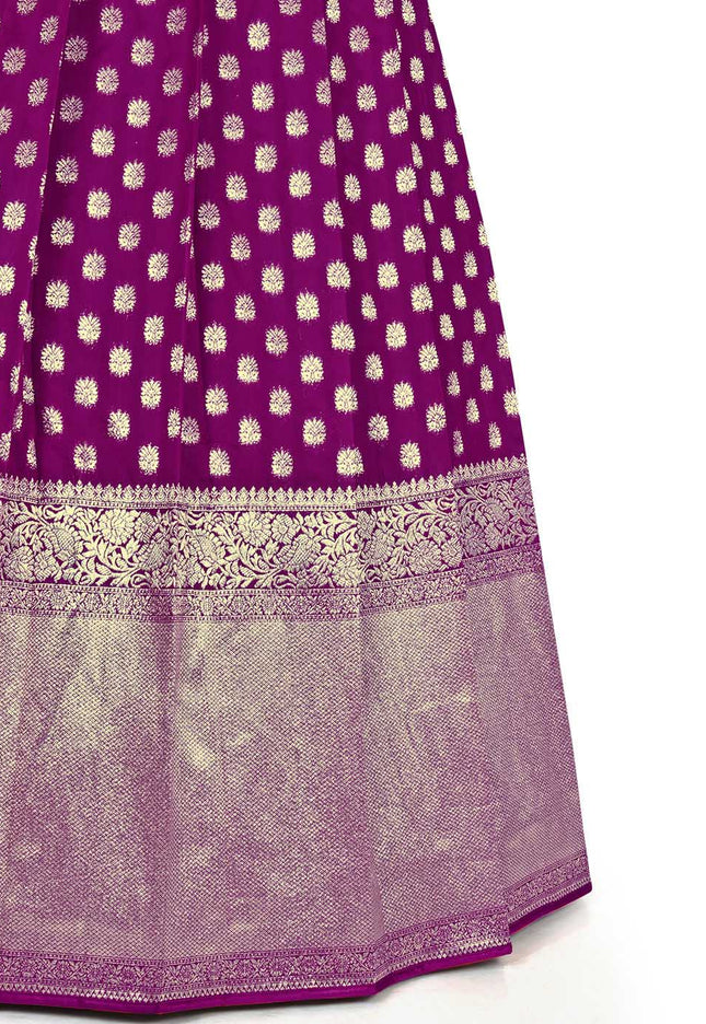 Purple Banarasi Silk Lehenga