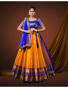 Gold Banarasi Pattu Half Saree