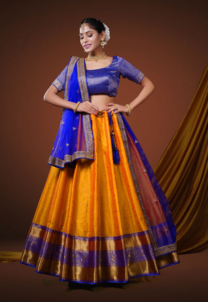 Gold Banarasi Pattu Half Saree