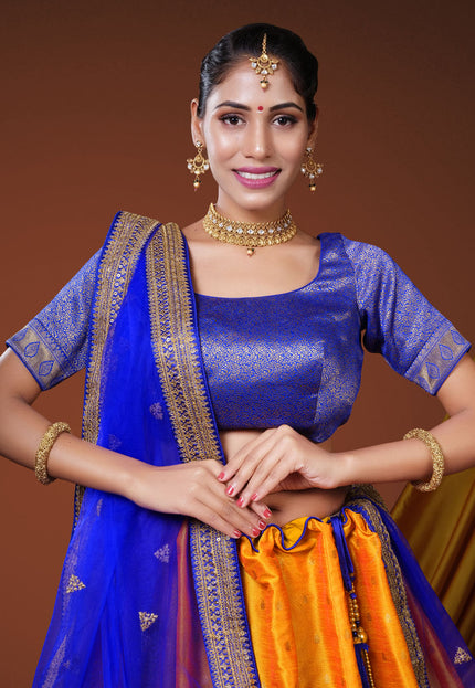 Gold Banarasi Pattu Half Saree