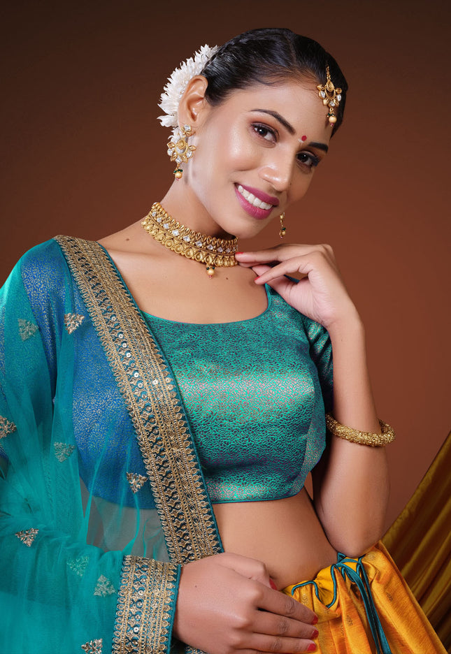 Gold Banarasi Pattu Half Saree