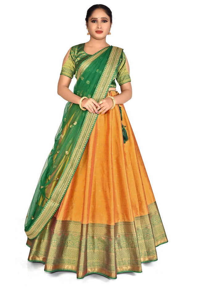 Gold Silk Weaving Lehenga