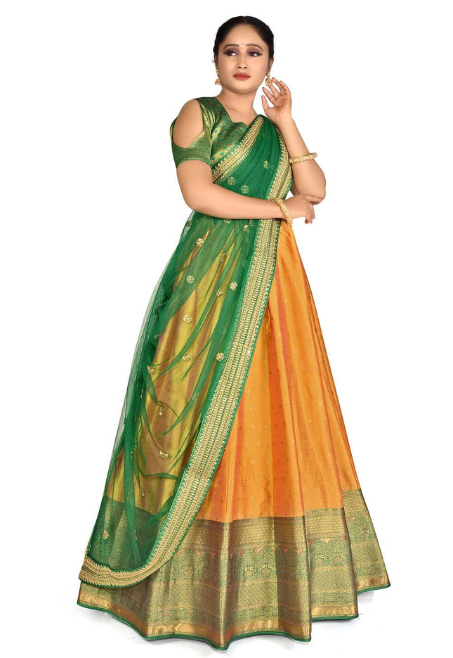 Gold Silk Weaving Lehenga