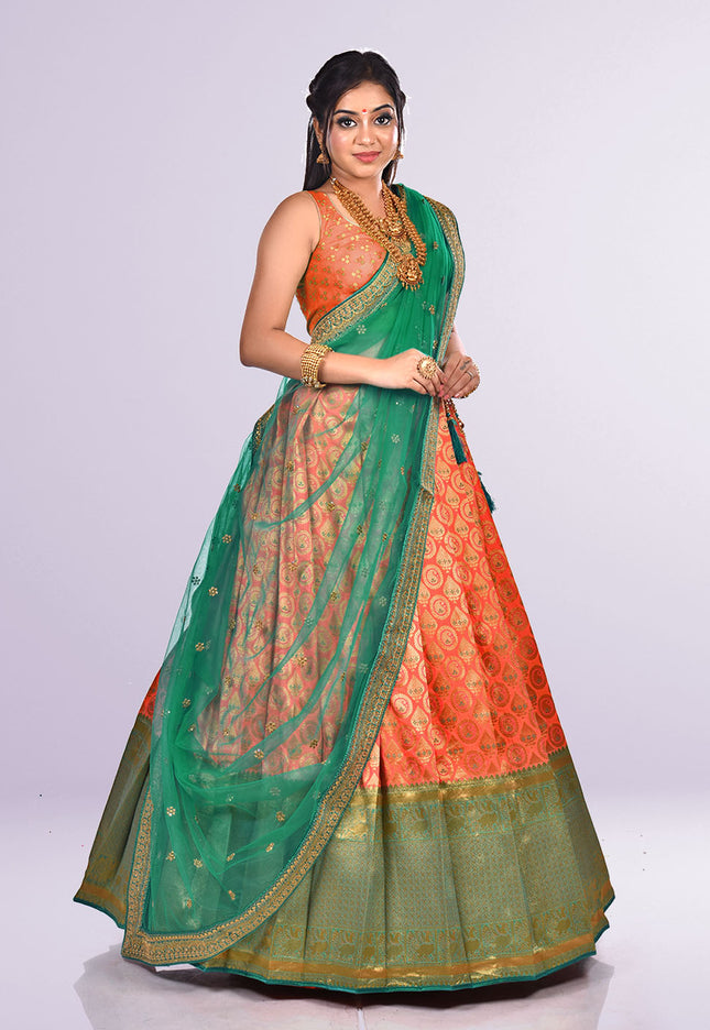 Gajari Banarasi Silk Lehenga Choli For Women
