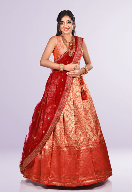 Gajari Banarasi Silk Lehenga Choli For Women