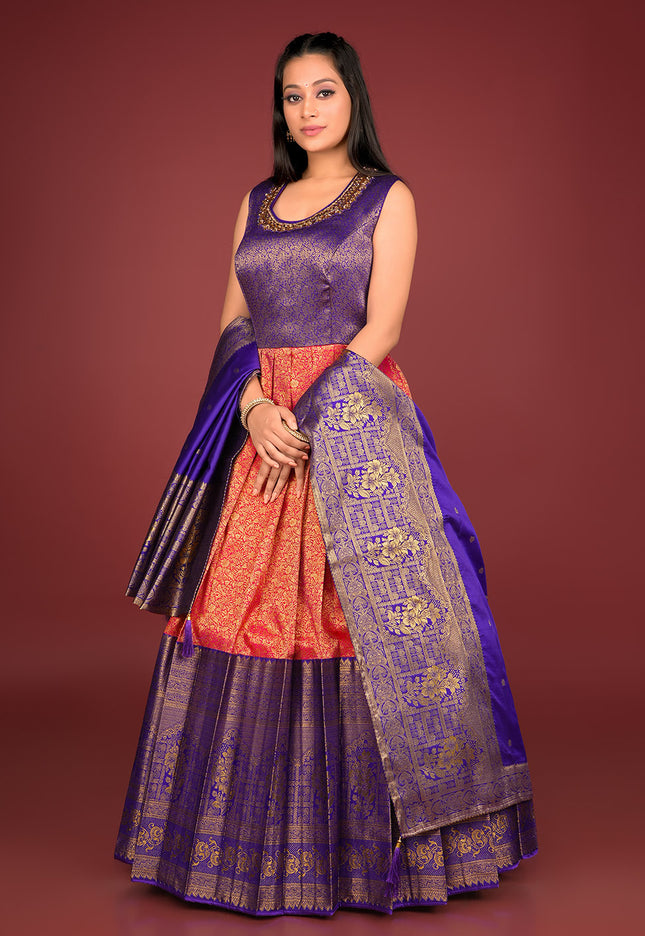 Rani Designer Banarasi Gown