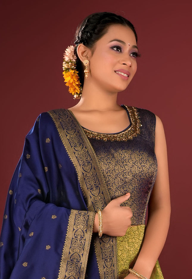 Mehendi Designer Banarasi Gown