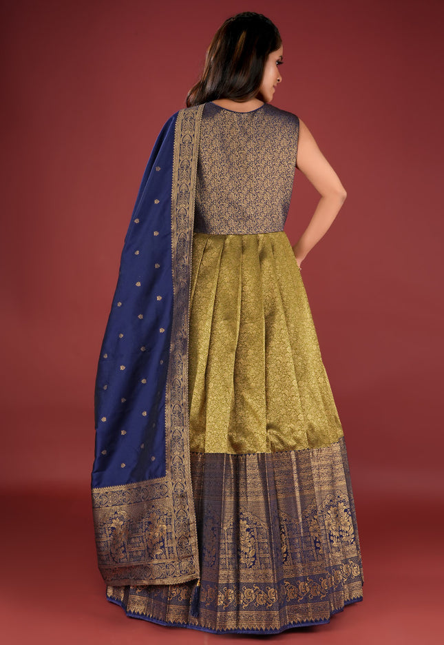 Mehendi Designer Banarasi Gown