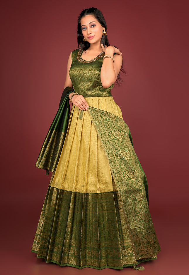 Lemon Banarasi Gown