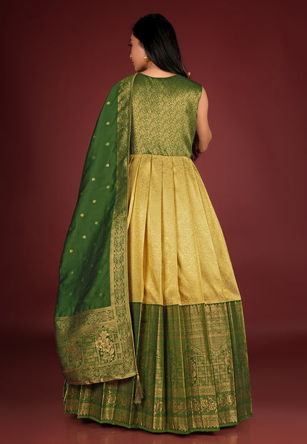 Lemon Banarasi Gown
