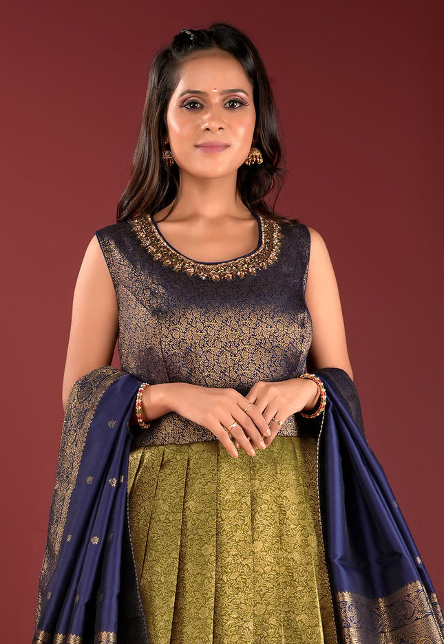 Mehendi Banarasi Gown
