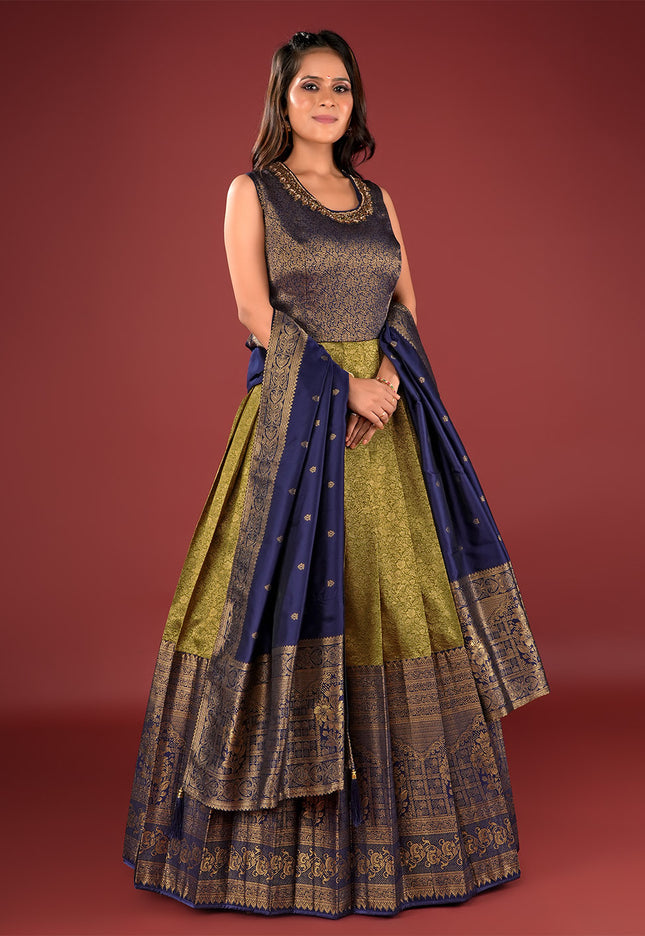 Mehendi Banarasi Gown