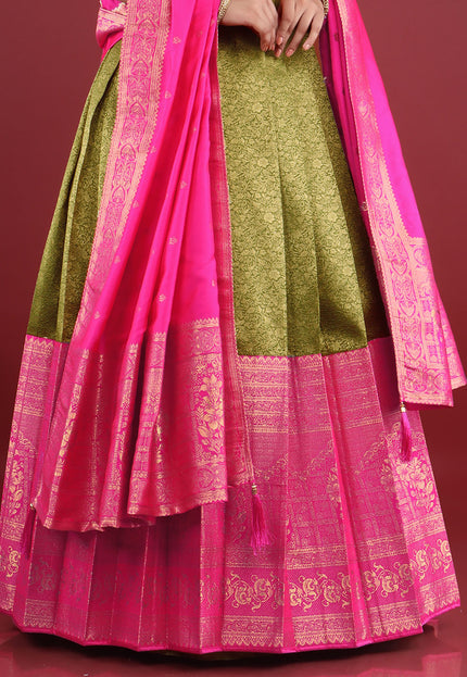 Mehendi Banarasi Gown