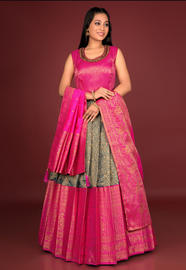 Peacock Banarasi Gown