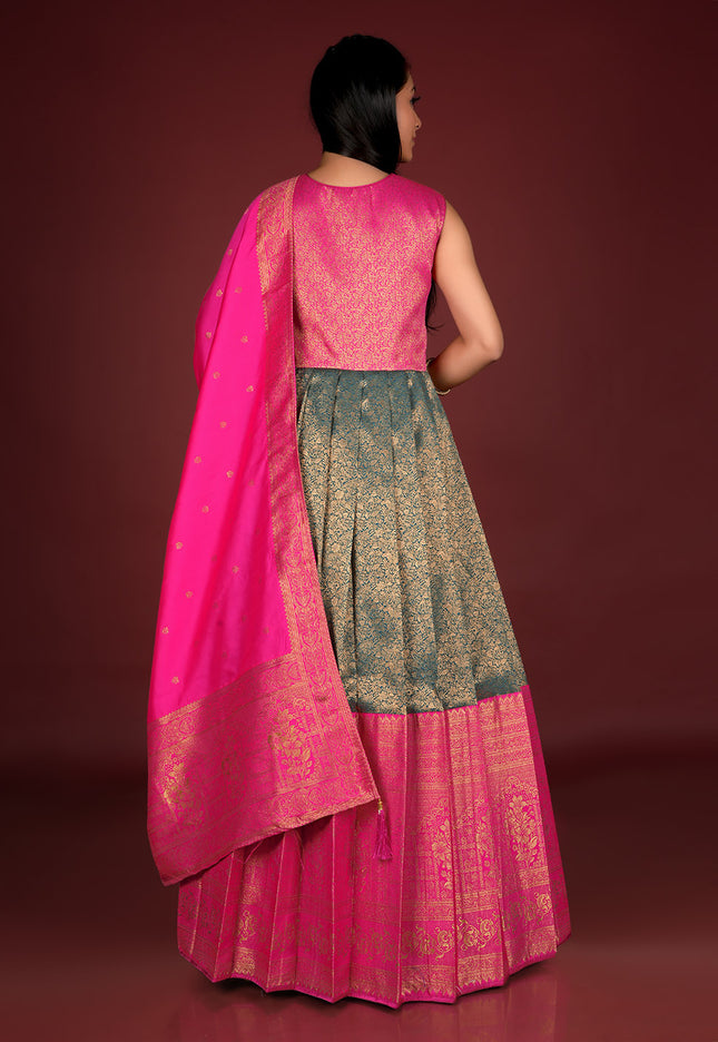 Peacock Banarasi Gown