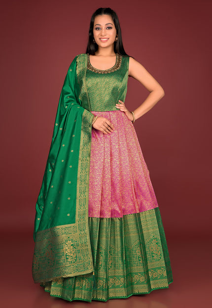 Rani Designer Banarasi Gown