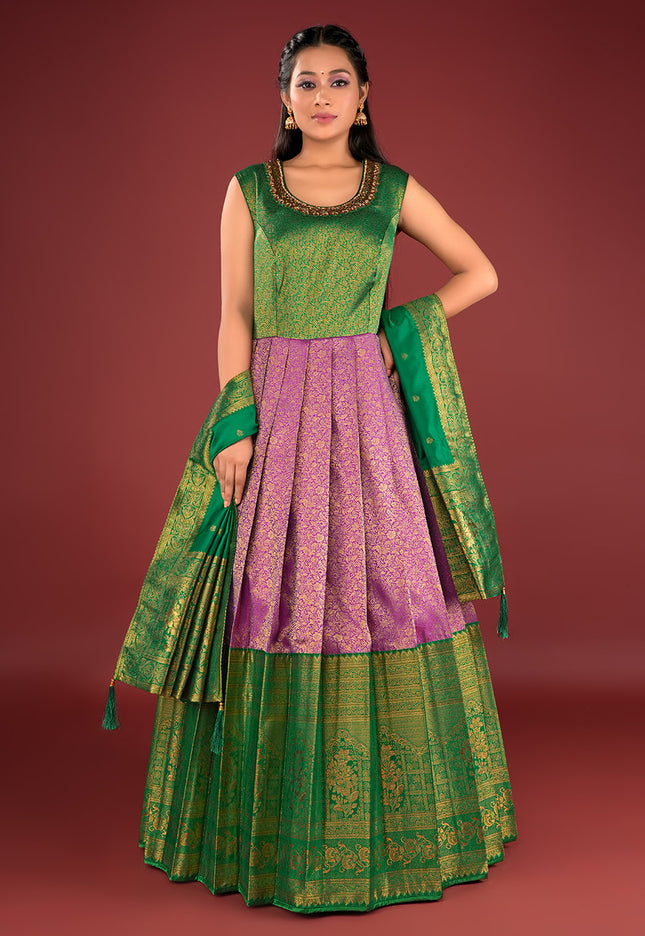 Purple Banarasi Gown