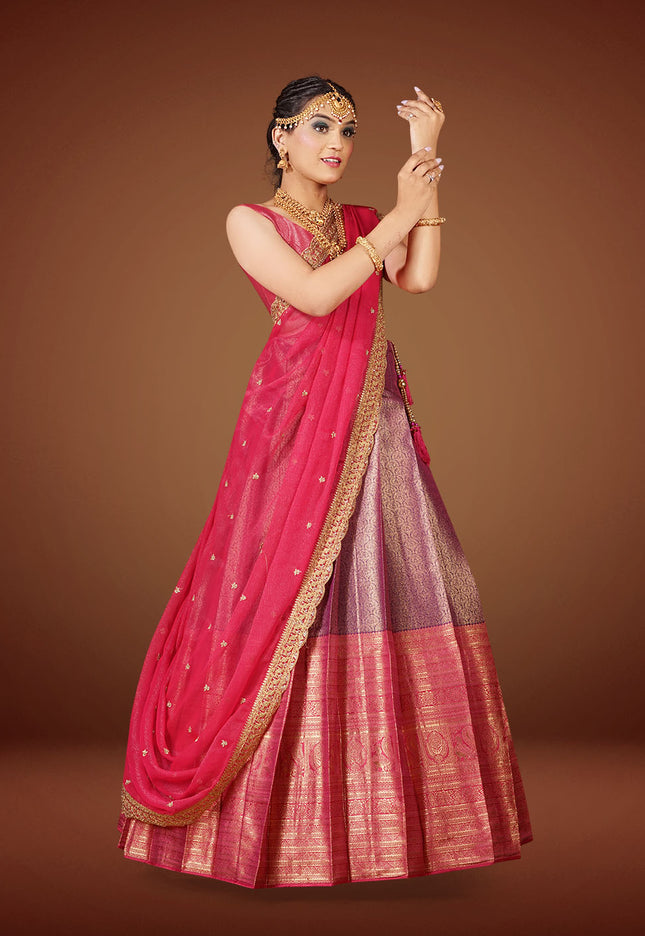 Rani Kanjivaram Silk Half Saree