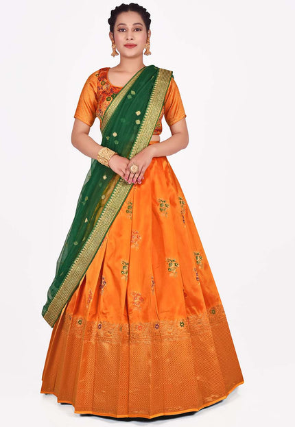 Gold Banarasi Zari Work Lehenga