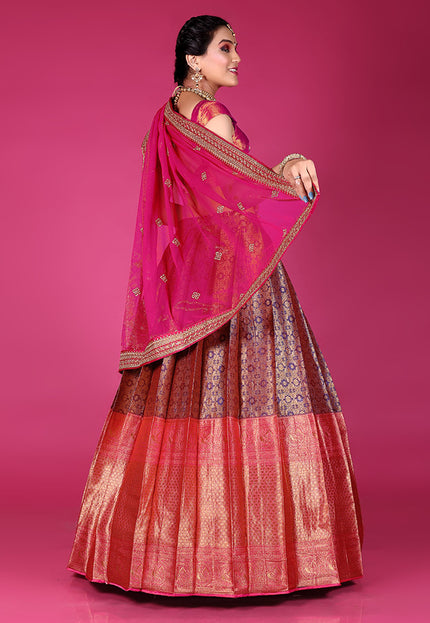 Rani Kanjivaram Silk Lehenga