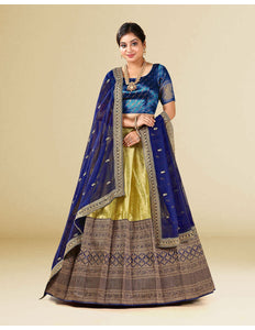 Blue Kanchipuram Silk Lehenga