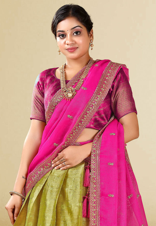 Rani Kanchipuram Silk Lehenga