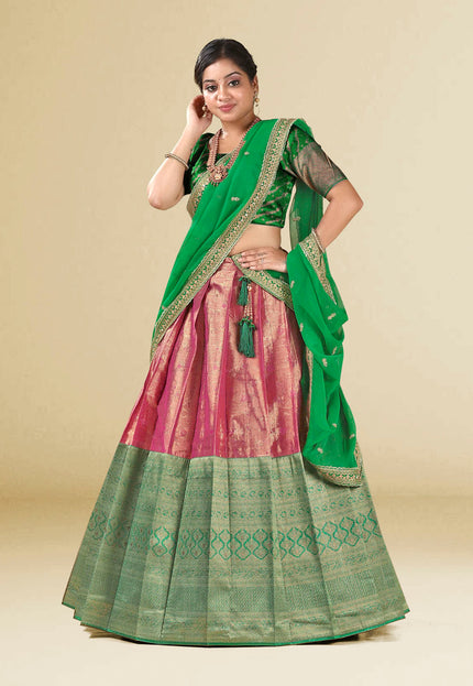 Green Kanchipuram Silk Lehenga