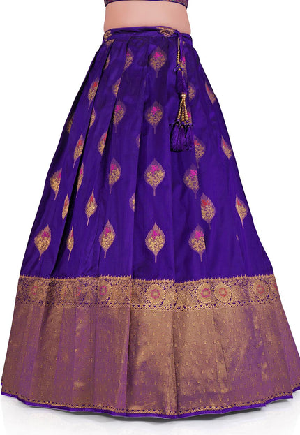 Purple Banarasi silk Half Saree