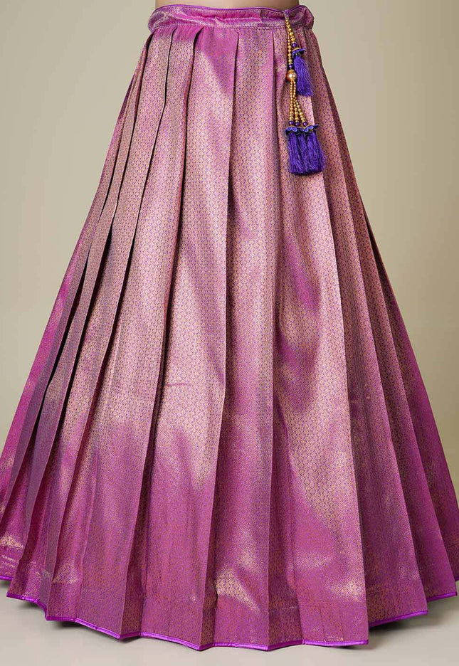 Purple Banarasi Silk Lehenga
