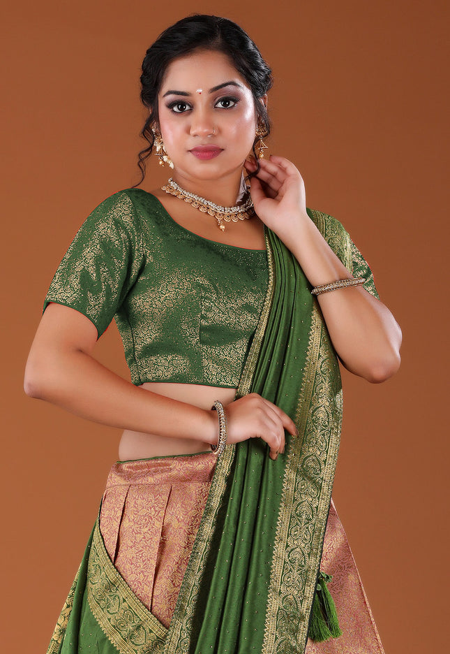 Light Pink Kanjivaram Silk Half Saree