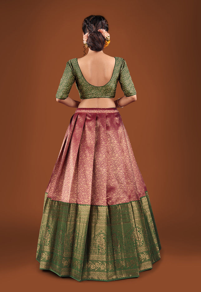 Mehendi Kanjivaram Half Saree