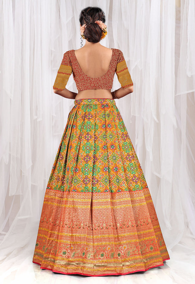 Muterd Banarasi Jacquard Lehenga