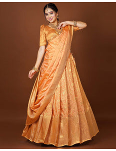 Gold Banarasi Silk Lehenga