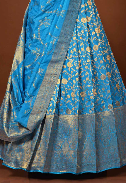 Firozi Banarasi Silk Lehenga