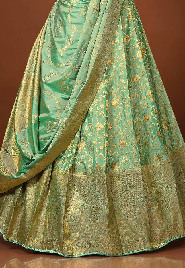 Sea Green Banarasi Lehenga