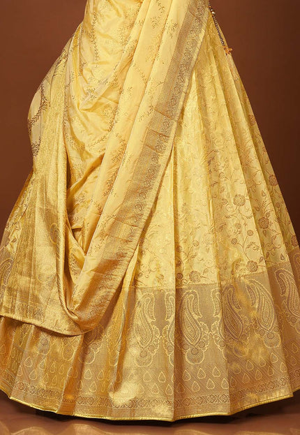 Mustard Banarasi Silk Lehenga