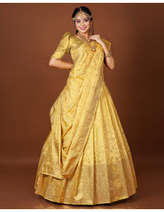 Mustard Banarasi Silk Lehenga