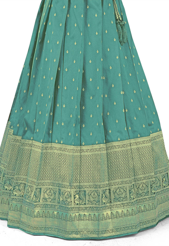 Sky Blue Banarasi Pattu Half Saree