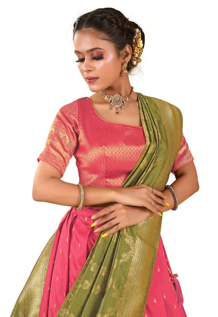 Gajari Banarasi Pattu Half Saree